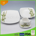 Square Ceramic Dinnerware Sets,High Quality Ceramic Dinner Set With Decal